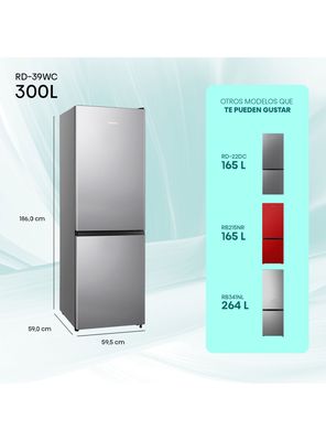 Imagen 2 del producto Refrigerador Bottom Freezer No Frost 300 Litros RD-39WC