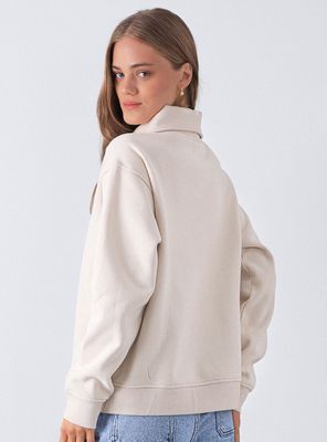 Imagen 2 del producto Polerón Mid Zipper Ecru