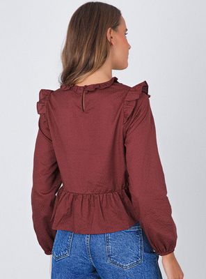 Imagen 2 del producto Blusa Vuelos Frontales Burgundy