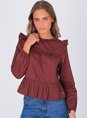 Imagen 1 del producto Blusa Vuelos Frontales Burgundy