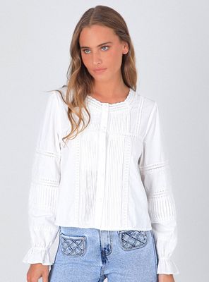 Imagen 2 del producto Blusa Pliegues Botón White