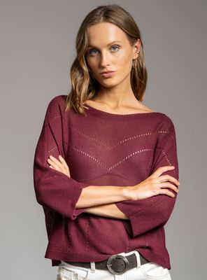 Imagen 1 del producto Chaleco Tejido Niza Delgado Burdeo