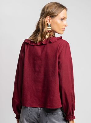 Imagen 2 del producto Blusa Antonia con Vuelos Burdeo