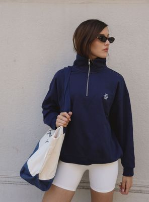 Polerón Navy Mock Neck Lb