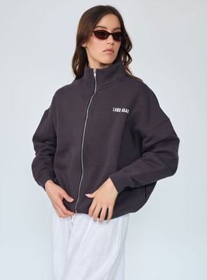 Polerón Charcoal Mock Neck Brand