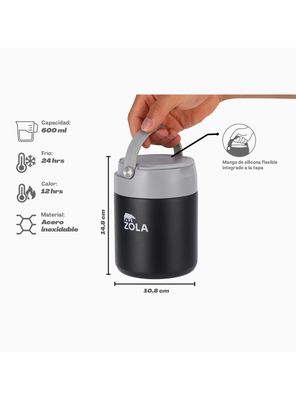 Imagen 2 del producto Termo de Comida 600 Ml Negro