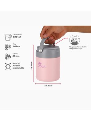 Imagen 2 del producto Termo Comida 600 Ml Rosado