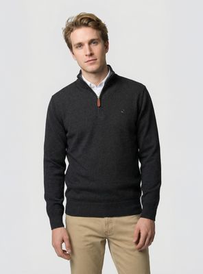 Imagen 1 del producto Sweater Liso Medio Cierre Algodón-Cashmere