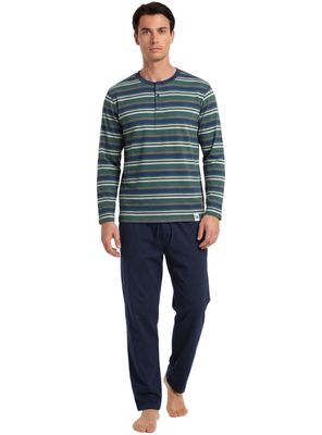 Imagen 1 del producto Pijama Largo Cuello Botones Rayas