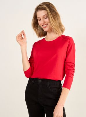 Imagen 1 del producto Polera Básica con Detalle en Hombros Color