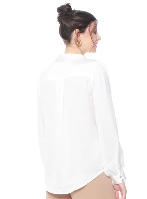 Imagen 2 del producto Blusa Manga Larga Sólida Abotonada en Delantero