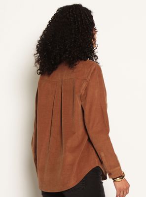 Imagen 2 del producto Blusa Manga Larga Cotelé Abotonada en Delantero con Bolsillo