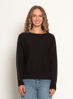 Imagen 1 del producto Sweater Manga Larga Escote V con Aplicación en Cuello