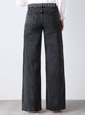 Imagen 2 del producto Pantalón Wide Leg Pretina Ojal