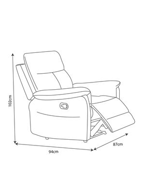 Imagen 2 del producto Bergere Beijing Tela Grafito 87x94x102cm