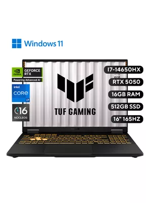 Imagen 2 del producto Notebook Gamer TUF F16 FX608 Intel Core i7 RTX 5050 16GB RAM 512GB SSD 16'' FHD 165Hz