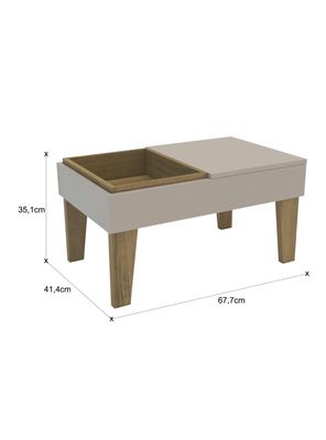 Imagen 2 del producto Mesa de Centro Veneza 67.7x41.4x35.1 cm Roble/Blanco