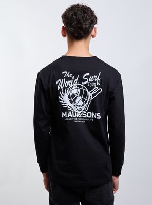 Imagen 2 del producto Polera Estampado Espalda World Surf Black