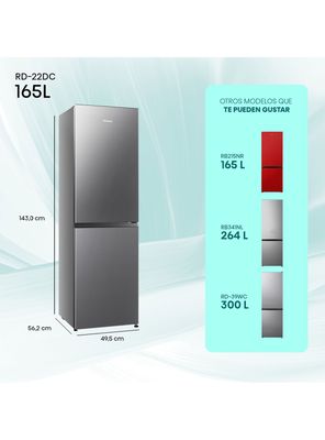 Imagen 2 del producto Refrigerador Bottom Freezer Frío Directo 165 Litros RD-22DC