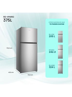 Imagen 2 del producto Refrigerador Top Mount No Frost 375 Litros RD-49WRD