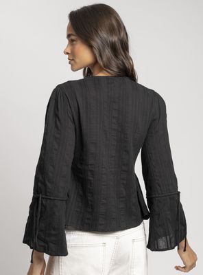 Imagen 2 del producto Blusa Cuello V Rosa Negro