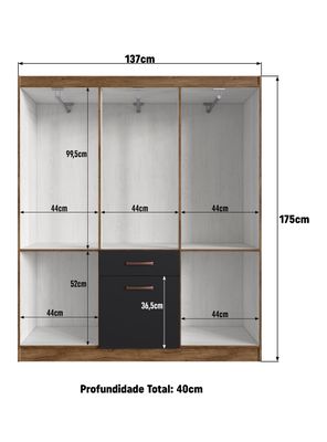 Imagen 2 del producto Clóset 6 Puertas Negro