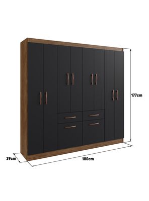 Imagen 2 del producto Clóset 8 Puertas con 2 Cajones Negro