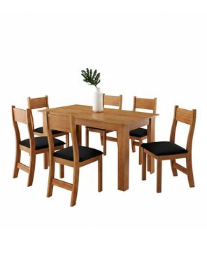 Imagen 1 del producto Juego de Comedor Violeta 6 Sillas Café Negro