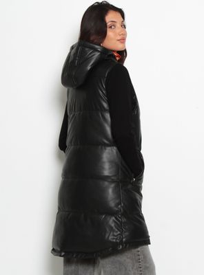 Imagen 2 del producto Parka Ecocuero con Cierre en Delantero y Bolsillos