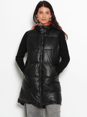 Imagen 1 del producto Parka Ecocuero con Cierre en Delantero y Bolsillos