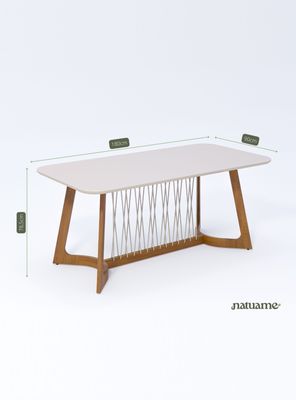 Imagen 2 del producto Juego de Comedor Tulipa Madera 1.8 + 6 Sillas Damasco