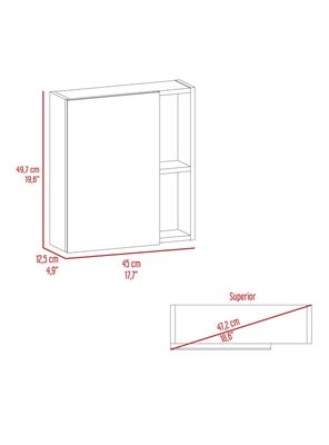 Imagen 2 del producto Botiquín 1 Puerta con Espejo Labelle 49.7x45x12.5 cm Coñac