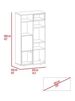 Imagen 2 del producto Biblioteca 1 Puerta Momi 120x61.6x30 cm Bardolino y Blanco