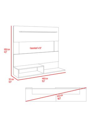 Imagen 2 del producto Panel TV 55'' Beijing 120x140x31.5 cm Milan y Wengue