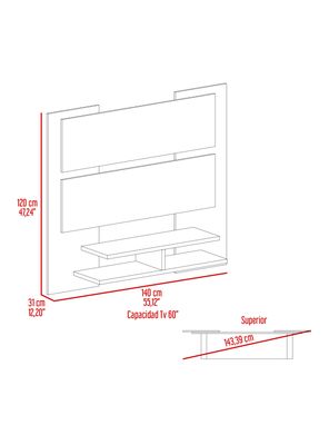 Imagen 2 del producto Panel TV 60'' Elton 120x140x31.0 cm Wengue