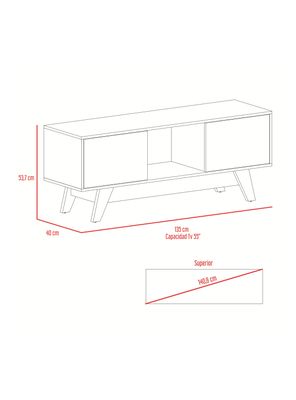 Imagen 2 del producto Rack TV 55'' 2 Puertas Romero 53.7x135x40.0 cm Gales y Blanco
