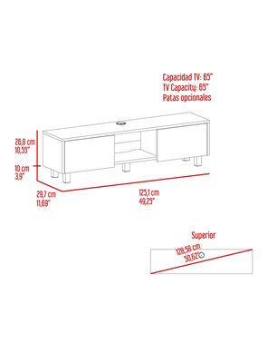 Imagen 2 del producto Rack Tv 65'' Piso o Flotante Glen 26.8x125.1x29.7 cm Fresno Europeo