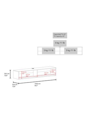Imagen 2 del producto Panel TV 65'' R-150 26.5x150x32 cm Avellana