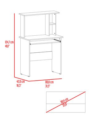 Imagen 2 del producto Escritorio Recto Dolan 124.7x80x42.0 cm Avellana