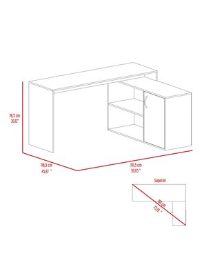Imagen 2 del producto Escritorio En L 1 Puerta Axis 76.5x151.5x116.5 cm Milan
