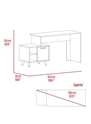 Imagen 2 del producto Escritorio Archivador 1 Puerta Leira 75.6x151.5x50.0 cm Ceniza y Taupe