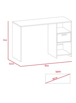 Imagen 2 del producto Escritorio Recto 1 Cajón Omma 73x110x43.3 cm Rovere