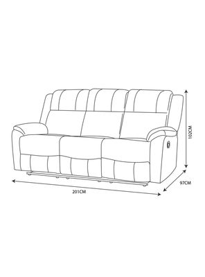 Imagen 2 del producto Sofá Reclinable 3 Cuerpos Tabuk PU Café