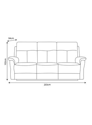 Imagen 2 del producto Sofá Reclinable 3 Cuerpos Beijing Tela Grafito