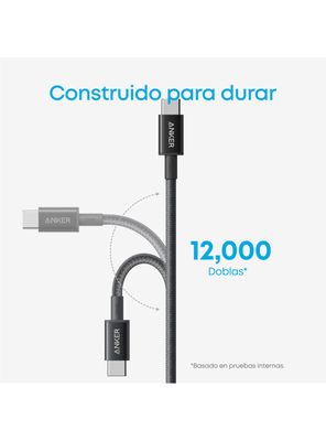 Imagen 2 del producto Cable Cargador 60W USB-C a USB-C 1m Negro