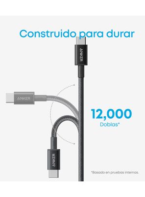 Imagen 2 del producto Cable Cargador 60W USB-C a USB-C 2m Negro