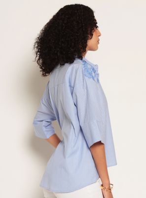 Imagen 2 del producto Blusa Listada Manga 3/4 con Bordado