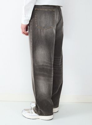 Imagen 2 del producto Jeans Baggy Fit Unicolor Algodóm Tiro Medio