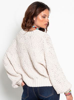 Imagen 2 del producto Chaleco Manga Larga Chenille Abotonada en Delantero