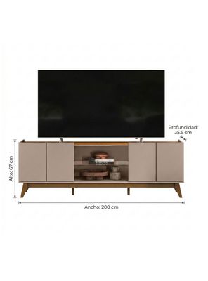 Imagen 2 del producto Rack TV  Guaruja Gris/Nogal para TV hasta 75''